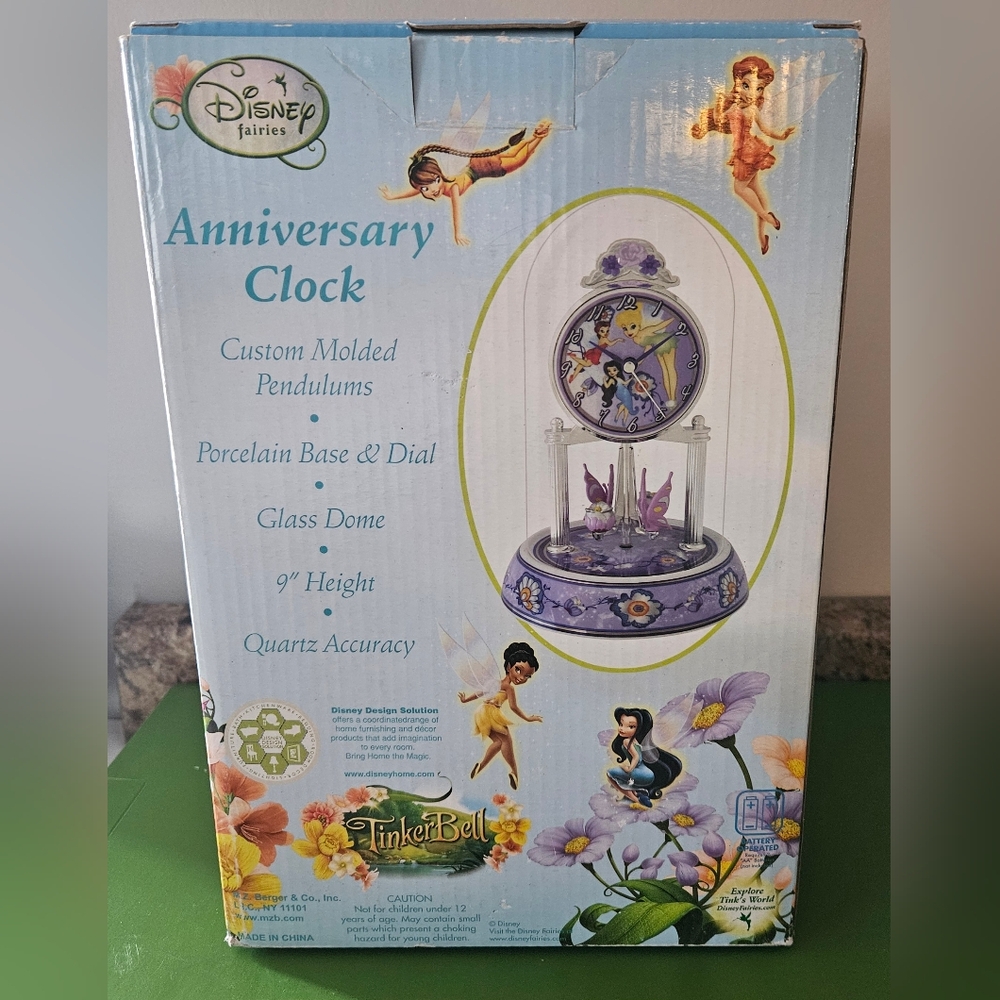 M.Z. Berger & Co. Tinker Bell & Friends Disney Fairies Anniversary Clock- NWT - Picture 3 of 3